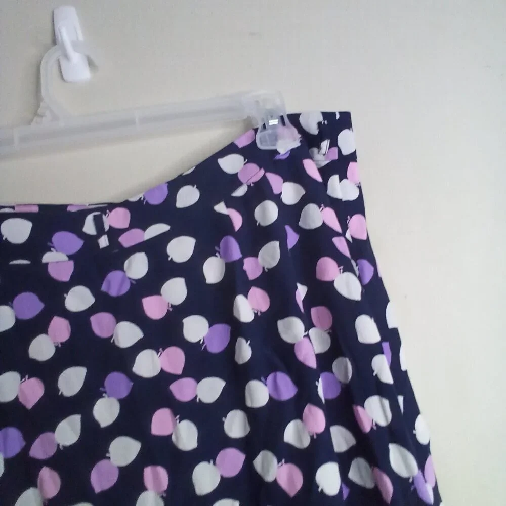 Talbots Skirt Women 16P 16 Petite Wrap Look Side Zip Pattern Blue Pink Purple
